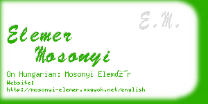 elemer mosonyi business card